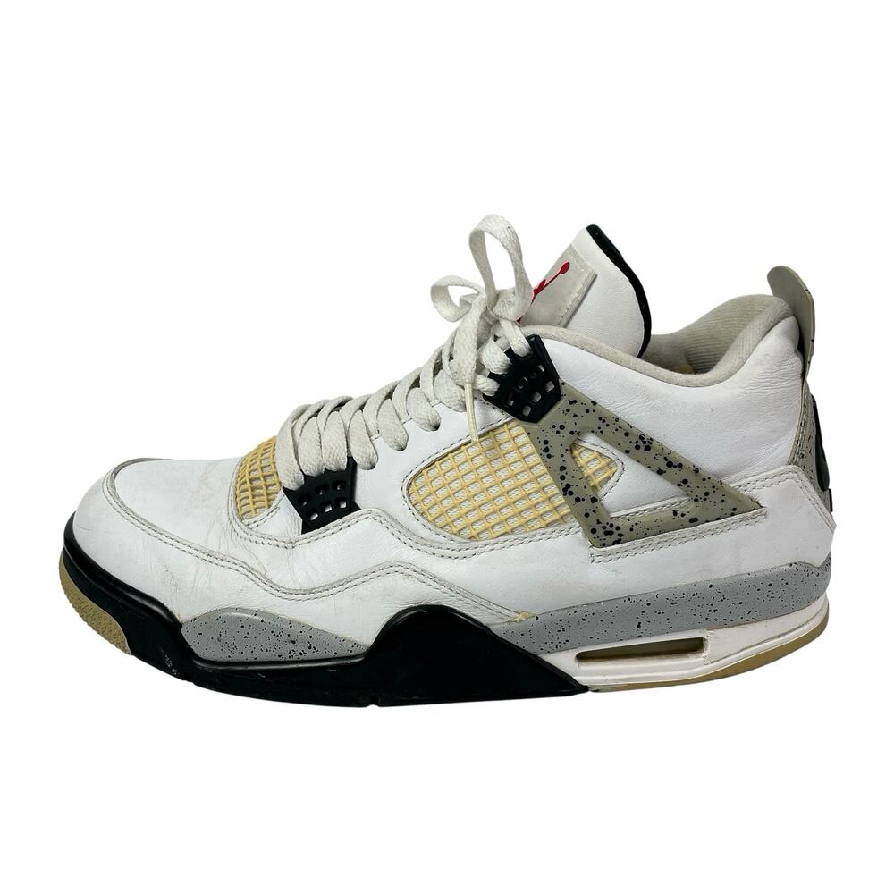 Nike Air Jordan 4 Retro Men's White Athletic Basketball Sneakers Shoes Size 9.5
